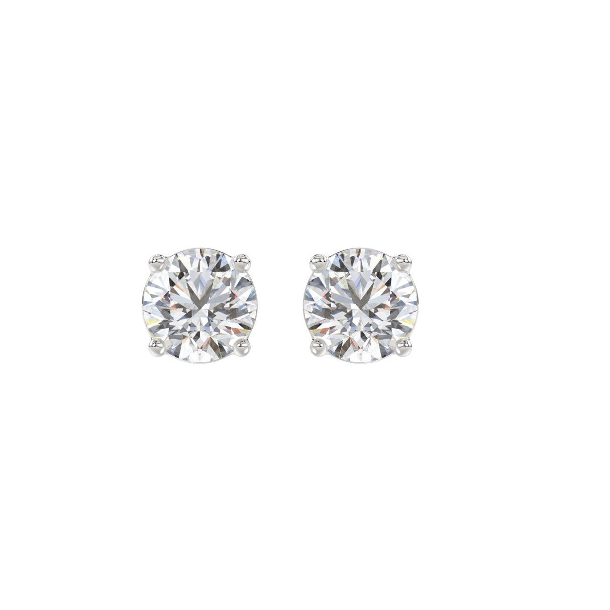 14K WHITE GOLD 2.00CT ROUND DIAMOND LADIES EARRING...