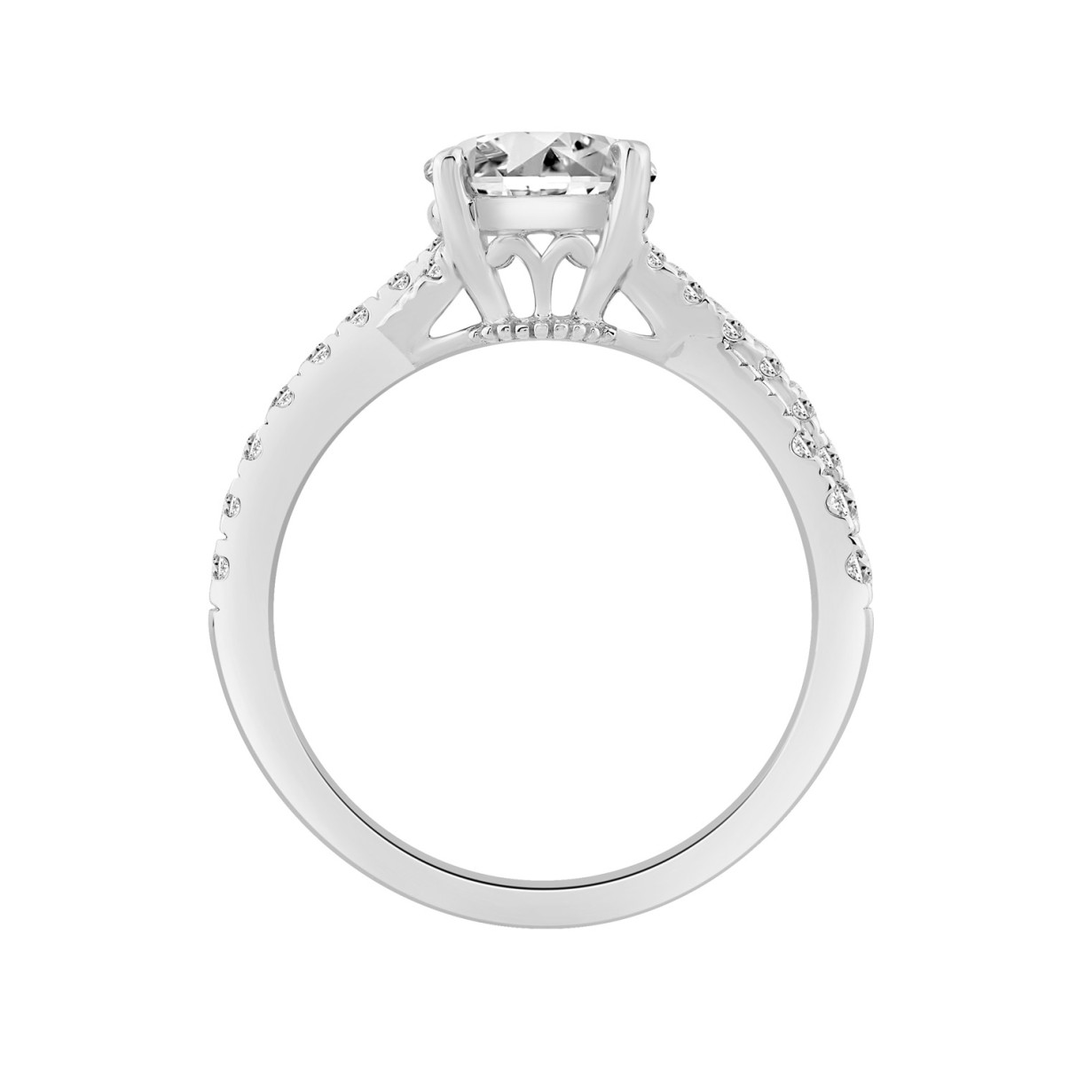 14K WHITE GOLD 2.00CT ROUND DIAMOND LADIES RING (CENTER STONE ROUND DIAMOND 1 1/2CT)