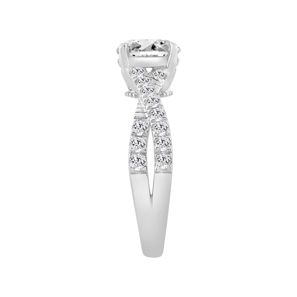 14K WHITE GOLD 2.00CT ROUND DIAMOND LADIES RING (CENTER STONE ROUND DIAMOND 1 1/2CT)