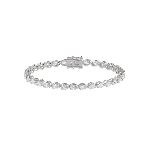 Elegant Pear Shape Diamond Ladies Tennis Bracelet in 14K White Gold 3 1/2CT (Color F-G -Clarity VS1/VS2) Elegant Pear Shape Diamond Ladies Tennis Bracelet in 14K White Gold 3 1/2CT (Color F-G -Clarity VS1/VS2)
