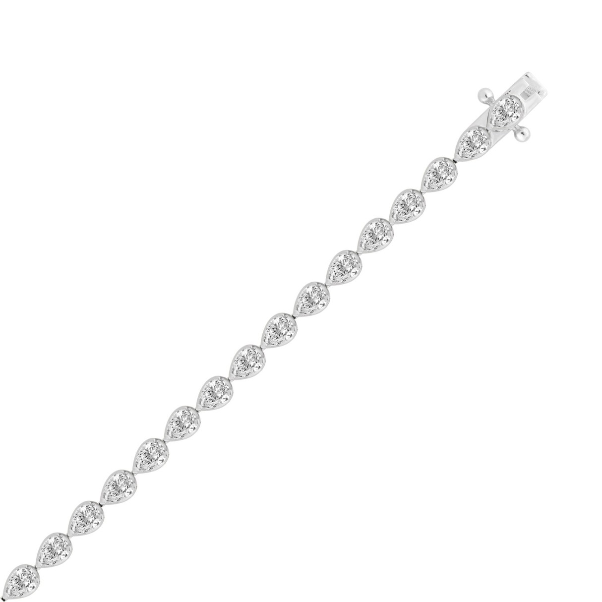 Elegant Pear Shape Diamond Ladies Tennis Bracelet in 14K White Gold 3 1/2CT (Color F-G -Clarity VS1/VS2)