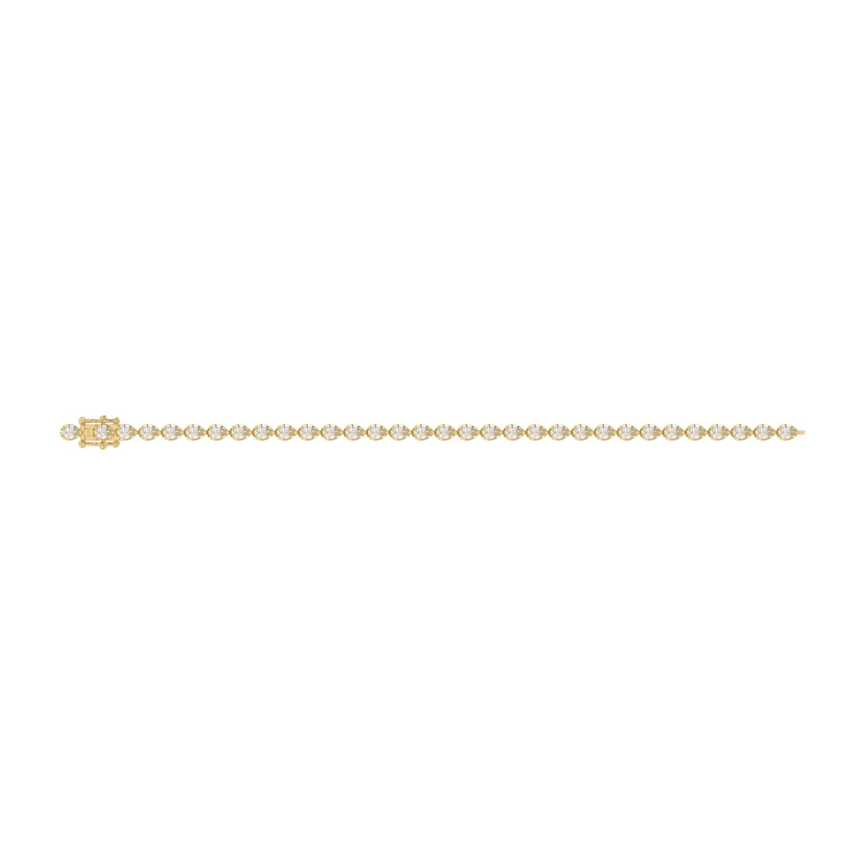 Elegant Pear Shape Diamond Ladies Tennis Bracelet in 14K Yellow Gold 3 1/2CT (Color F-G -Clarity VS1/VS2)
