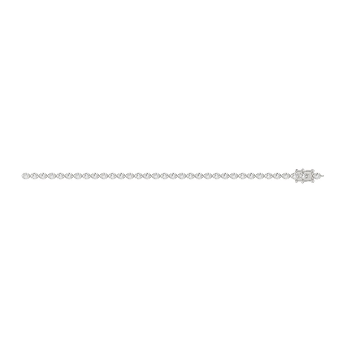 Fancy Oval Shape Diamond Ladies Tennis Bracelet in 14K White Gold 4CT (Color F-G -Clarity VS1/VS2)