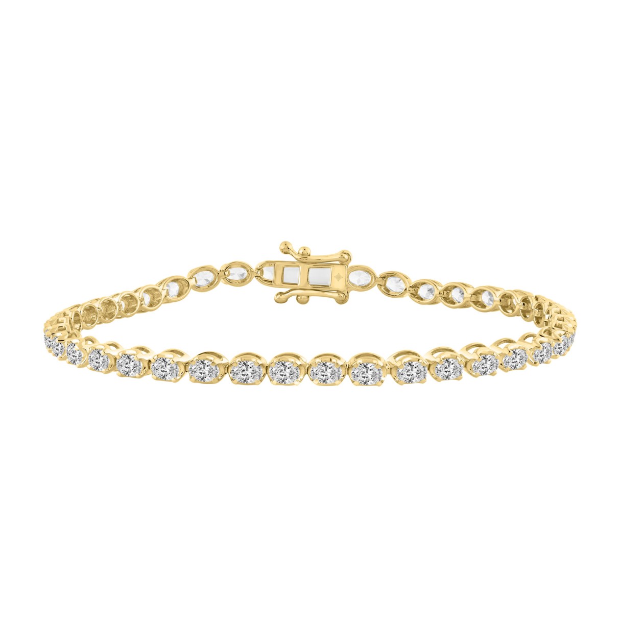 Fancy Oval Shape Diamond Ladies Tennis Bracelet in...