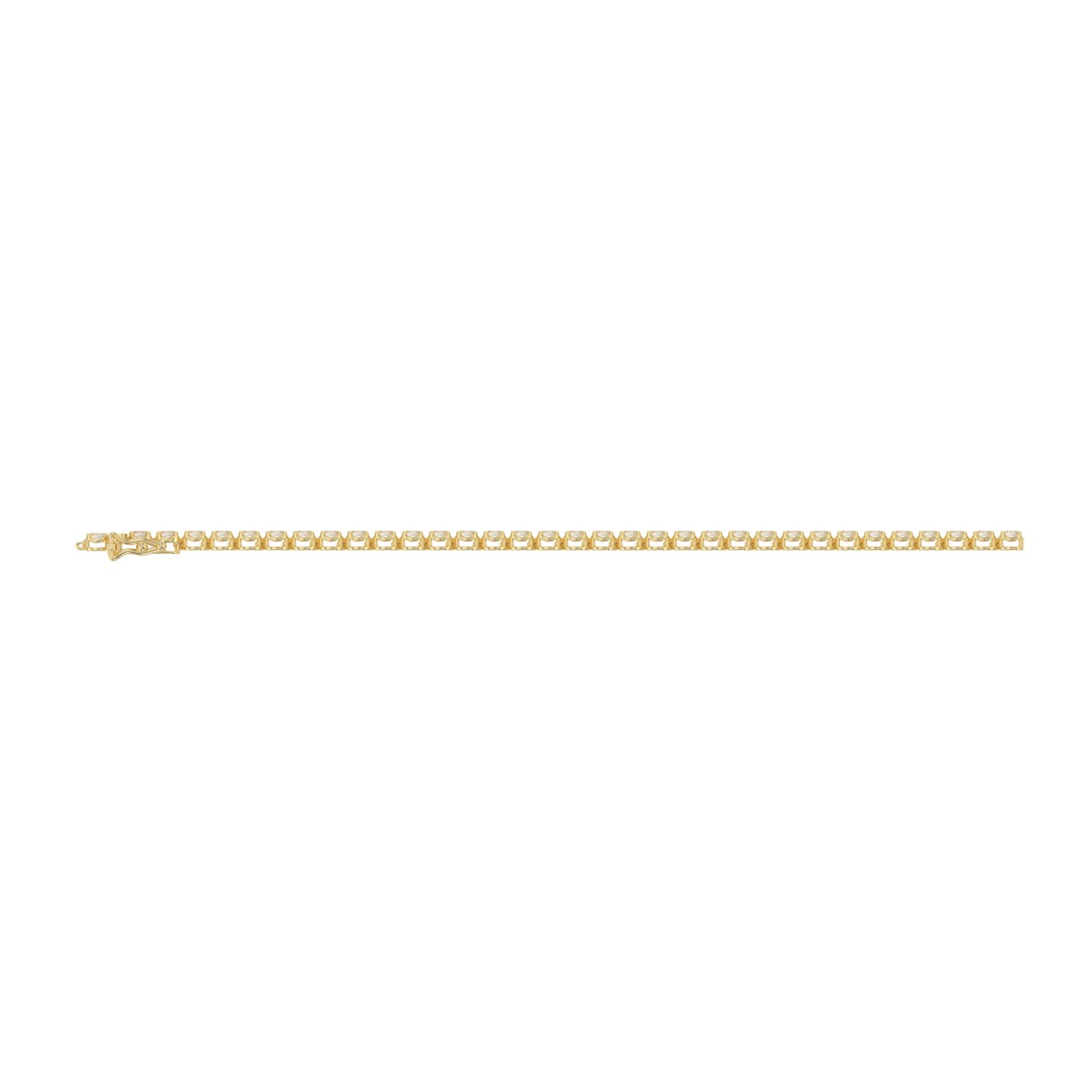 Fancy Oval Shape Diamond Ladies Tennis Bracelet in 14K Yellow Gold 4CT (Color F-G -Clarity VS1/VS2)