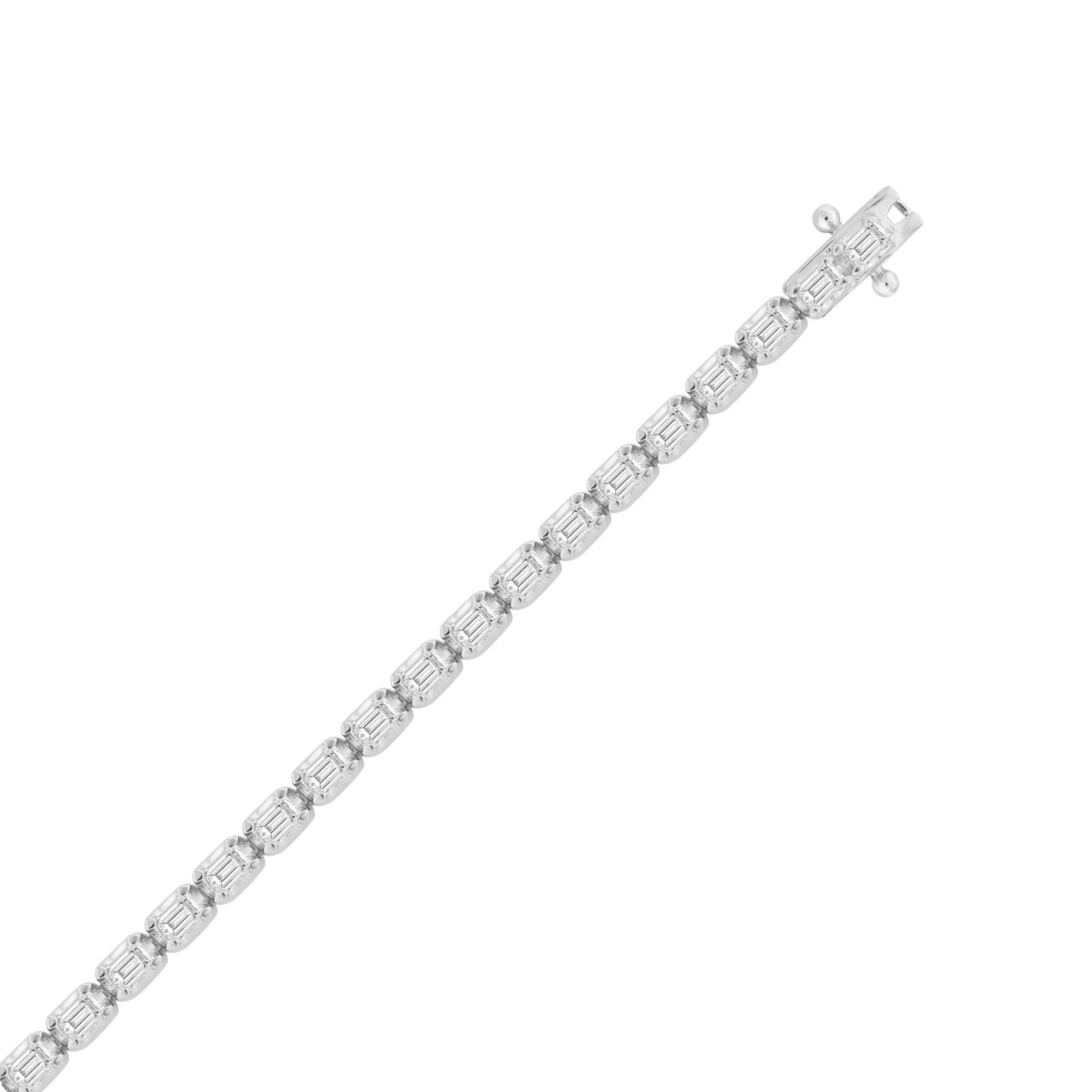 Luxury Emerald Shape Diamond Ladies Tennis Bracelet in 14K White Gold 4 1/2CT (Color F-G -Clarity VS1/VS2)