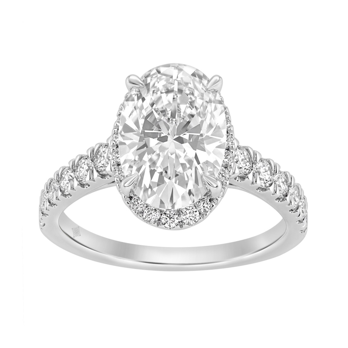 14K White Gold 4 3/4Ct Oval Cut Lab-Grown Diamond ...