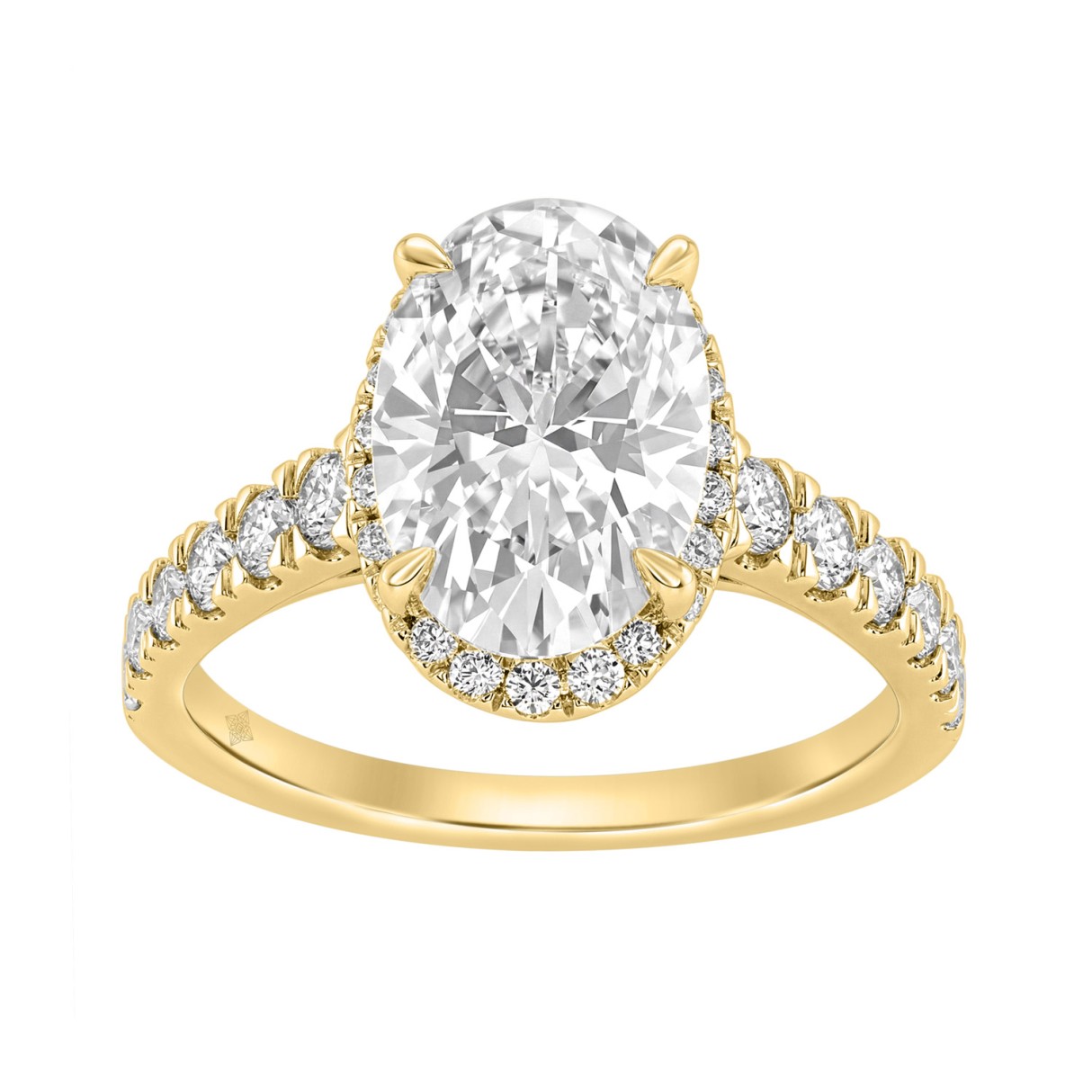14K Yellow Gold 4 3/4Ct Oval Cut Lab-Grown Diamond...