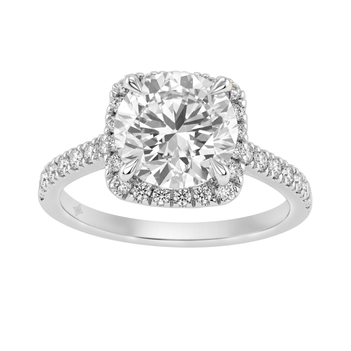 Elegance 14K White Gold 3 1/2Ct Round Diamond Brid...