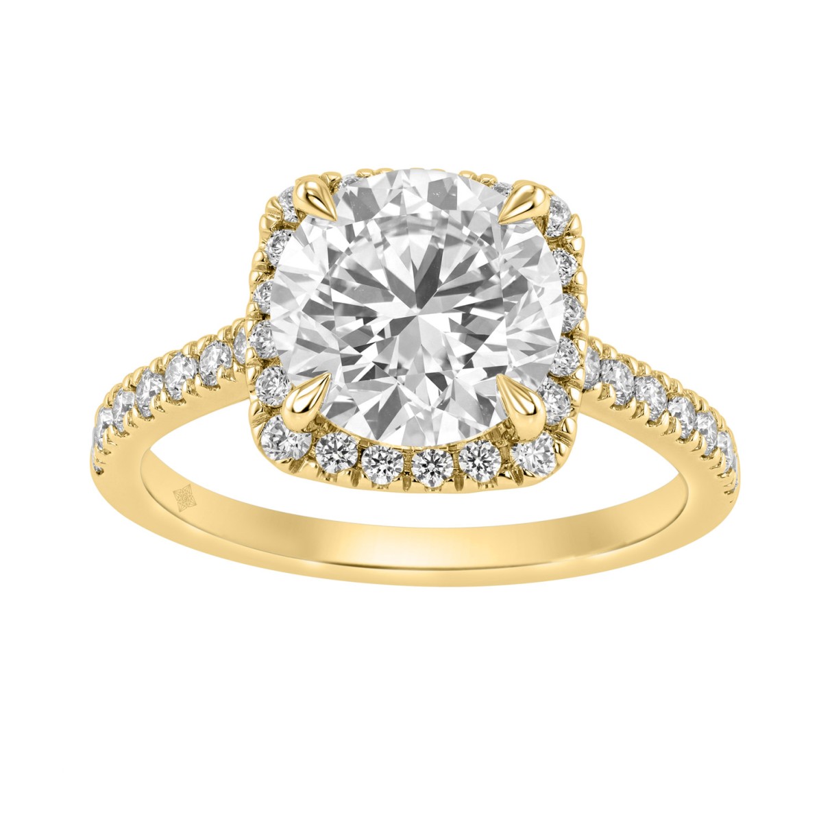 Elegance 14K Yellow Gold 3 1/2Ct Round Diamond Bri...