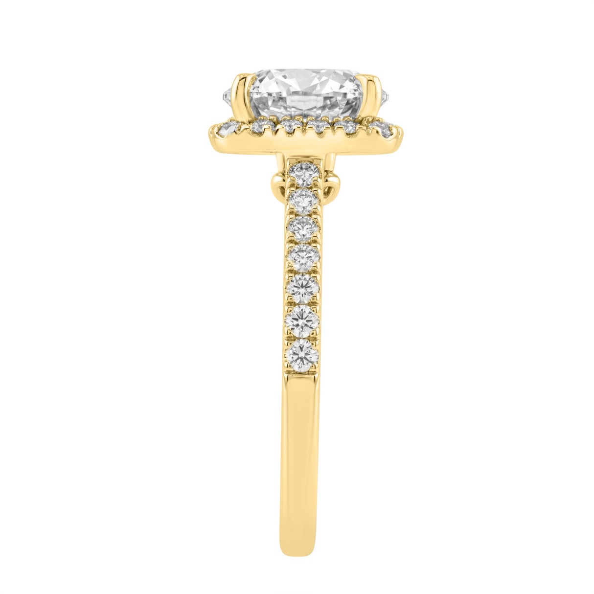 Elegance 14K Yellow Gold 3 1/2Ct Round Diamond Bridal Ring Timeless Engagement Ring For Women 3Ct Round Center Stone (Color F-G -Clarity Vs1/Vs2)