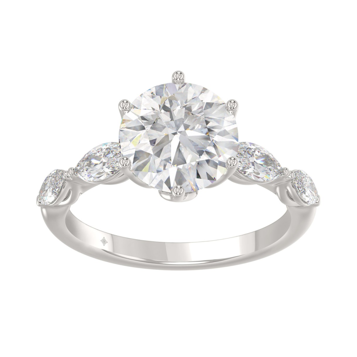 Luxury 14K White Gold  Bridal Ring for Ladies 3 3/...
