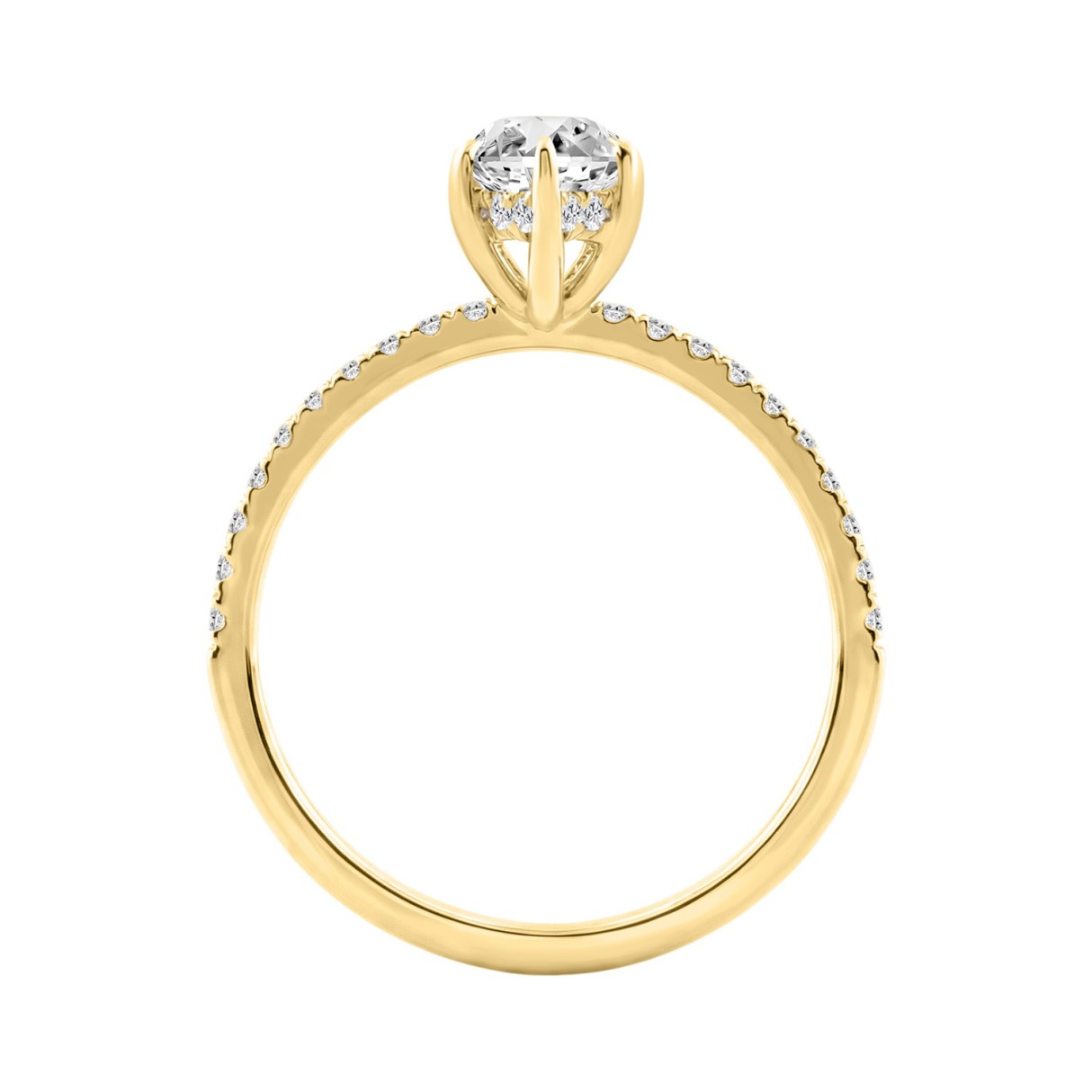 14K YELLOW GOLD 1 3/4CT MARQUISE/ROUND DIAMOND LADIES RING (CENTER STONE MARQUISE DIAMOND 1 1/2CT)