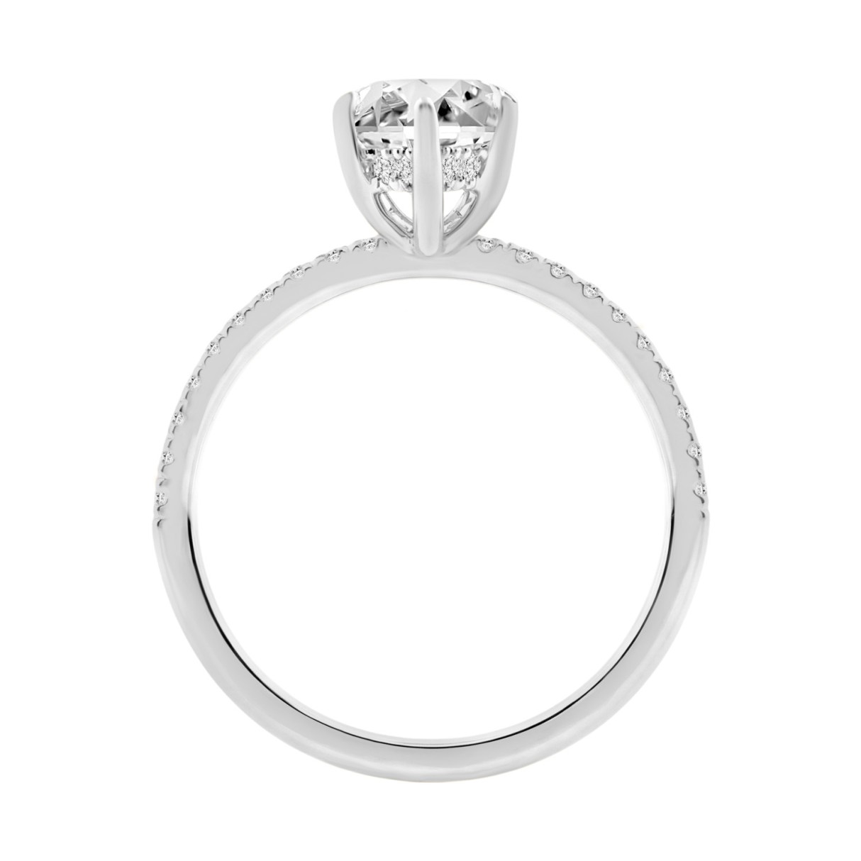 14K WHITE GOLD 2 1/4CT MARQUISE/ROUND DIAMOND LADIES RING (CENTER STONE MARQUISE DIAMOND 2CT)