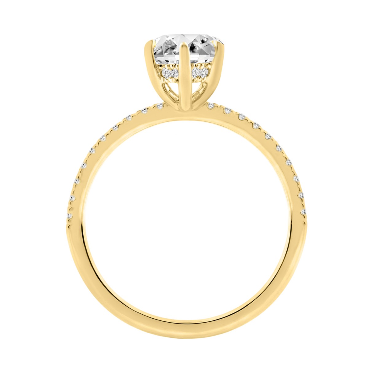 14K YELLOW GOLD 2 1/4CT MARQUISE/ROUND DIAMOND LADIES RING (CENTER STONE MARQUISE DIAMOND 2CT)