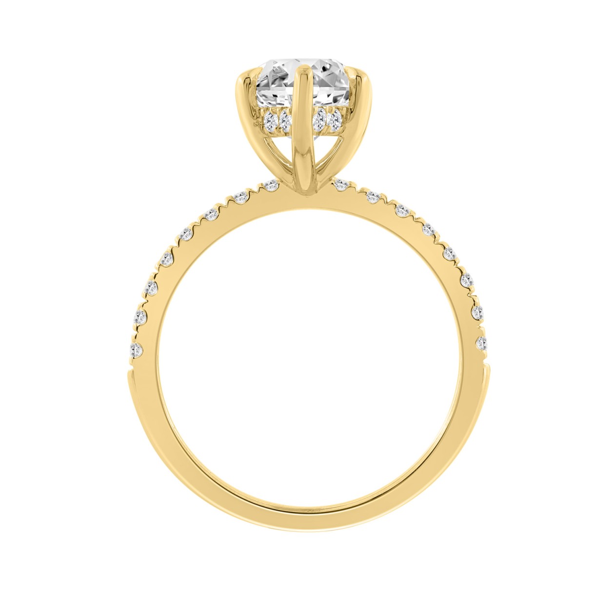 14K YELLOW GOLD 3 1/2CT MARQUISE/ROUND DIAMOND LADIES RING (CENTER STONE MARQUISE DIAMOND 3CT)