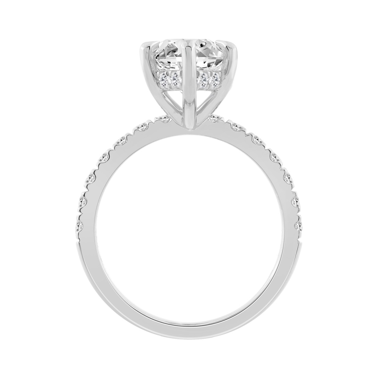 14K WHITE GOLD 4 3/4CT MARQUISE/ROUND DIAMOND LADIES RING (CENTER STONE MARQUISE DIAMOND 4CT)