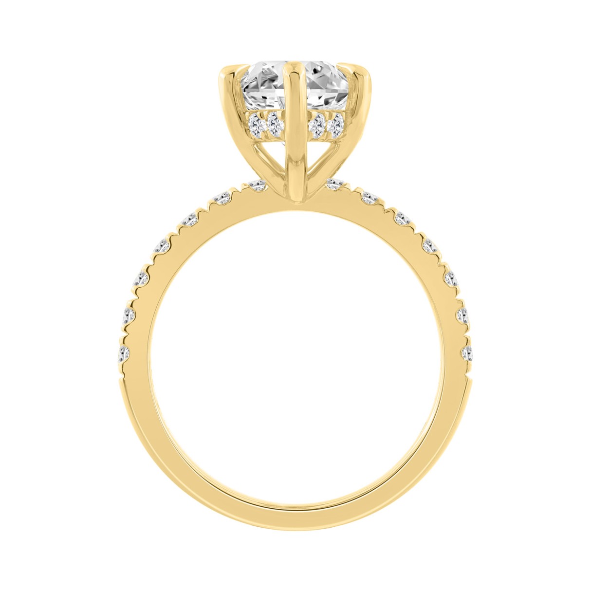 14K YELLOW GOLD 4 3/4CT MARQUISE/ROUND DIAMOND LADIES RING (CENTER STONE MARQUISE DIAMOND 4CT)