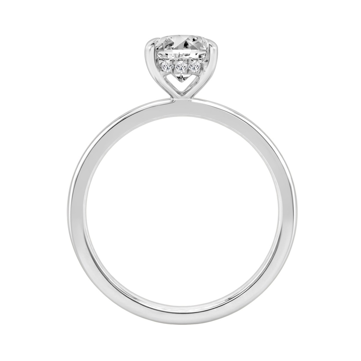 14K WHITE GOLD 1 5/8CT OVAL/ROUND DIAMOND LADIES RING (CENTER STONE OVAL DIAMOND 1 1/2CT)
