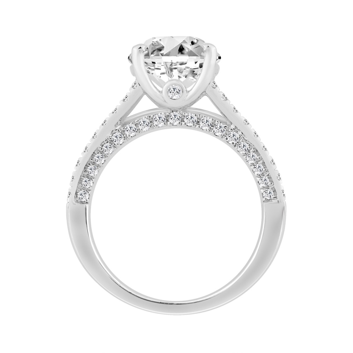 14K WHITE GOLD 5 1/2CT ROUND/PRINCESS/OVAL DIAMOND LADIES RING (CENTER STONE OVAL DIAMOND 4CT)