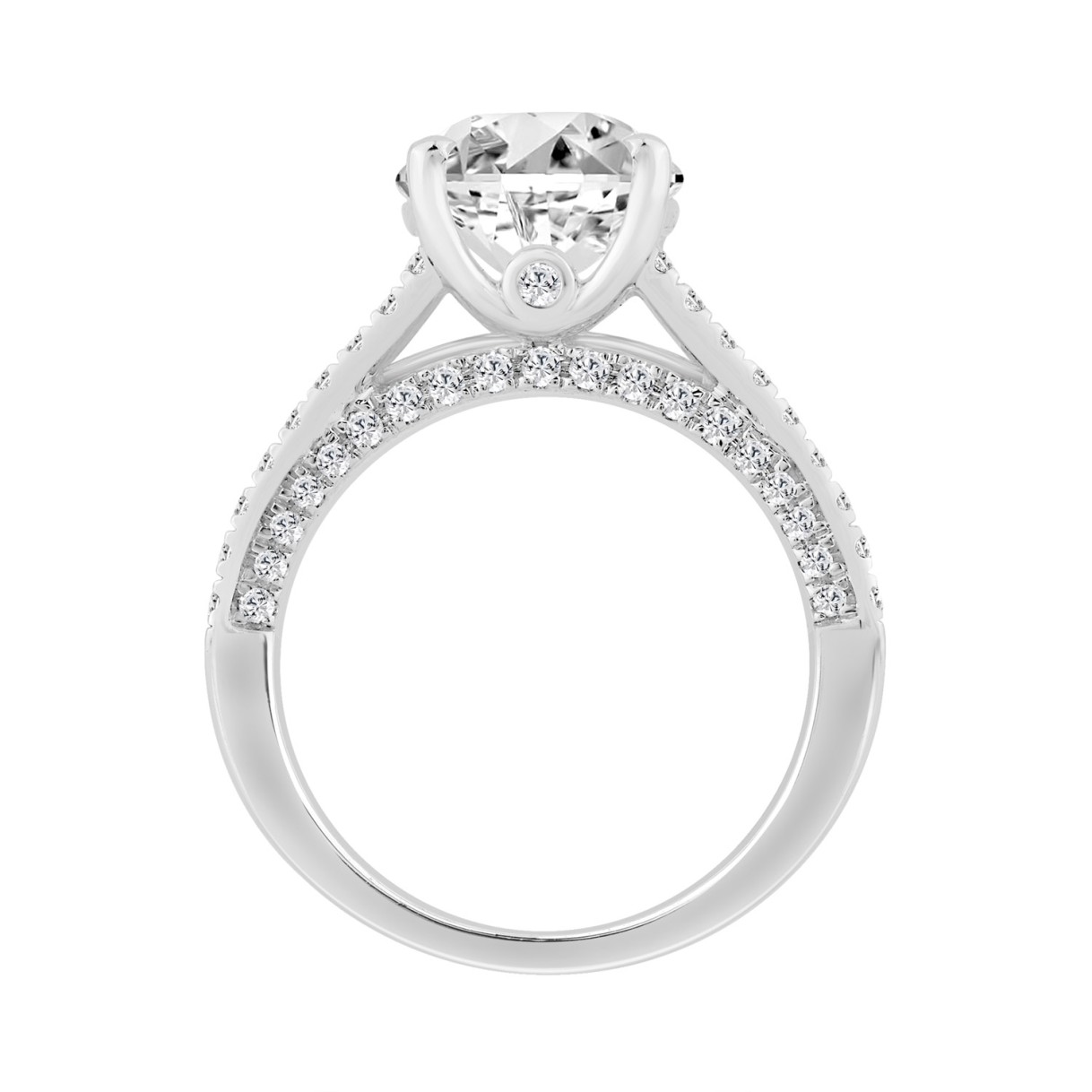14K WHITE GOLD 5 1/2CT ROUND/PRINCESS/OVAL DIAMOND LADIES RING (CENTER STONE OVAL DIAMOND 4CT)