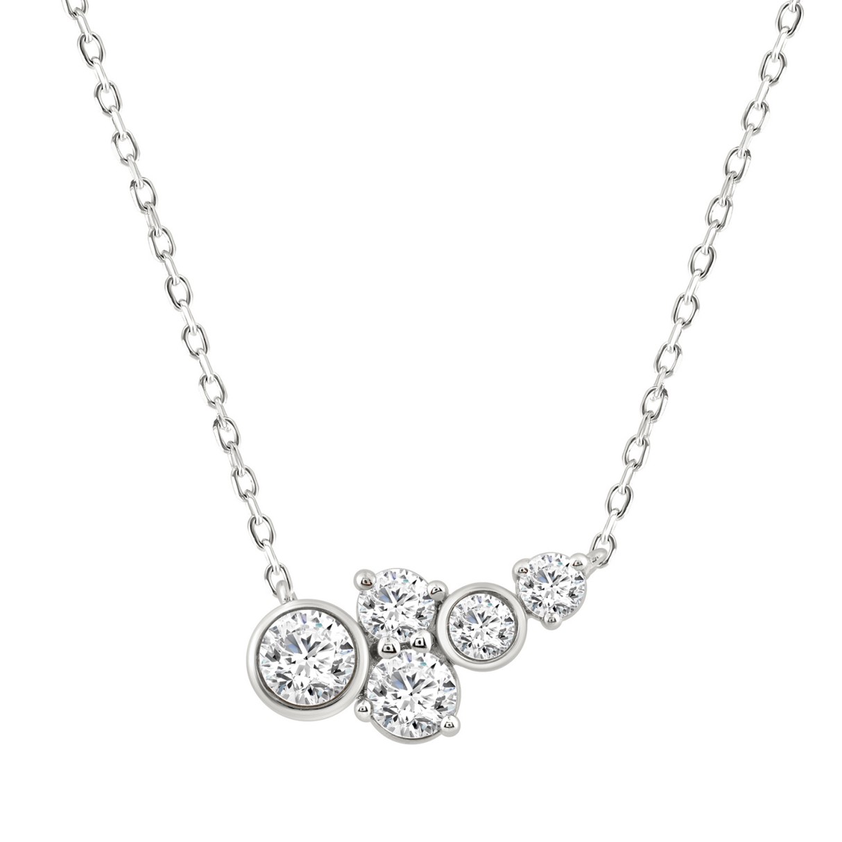 Elegant 1/2CT Round Diamond for Women White Gold 10K Pendant with Chain (Color F-G -Clarity VS1/VS2)