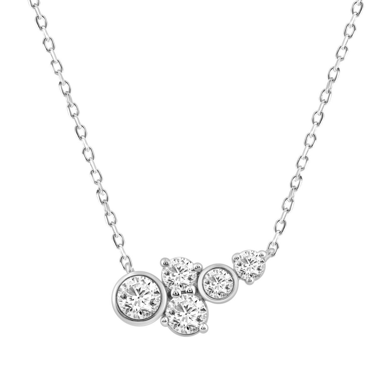 Elegant 1/2CT Round Diamond for Women White Gold 10K Necklace (Color F-G -Clarity VS1/VS2)