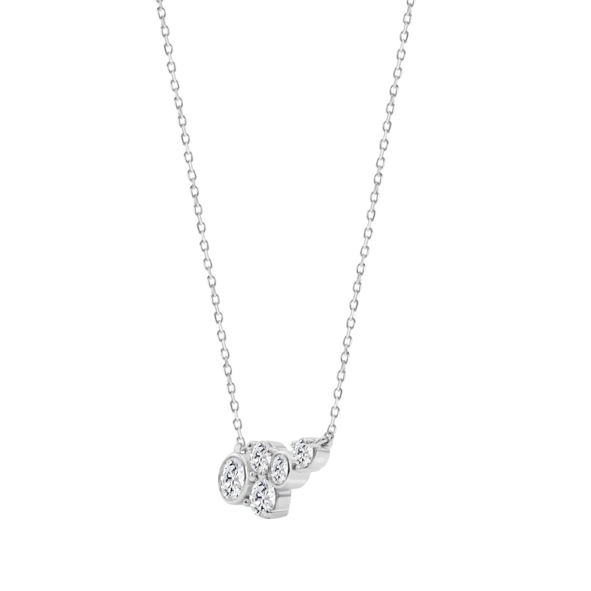Elegant 1/2CT Round Diamond for Women White Gold 10K Necklace (Color F-G -Clarity VS1/VS2)