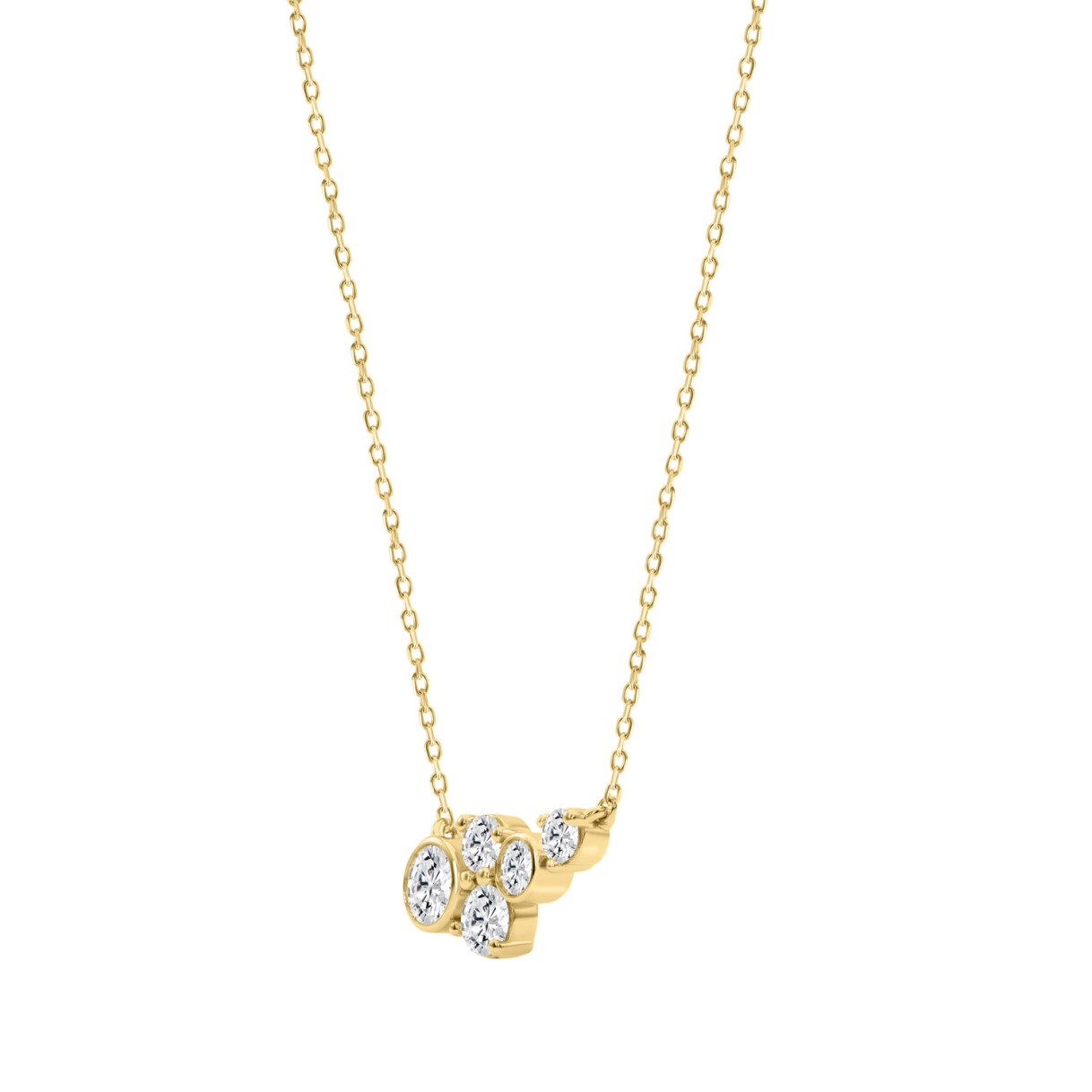 Elegant 1/2CT Round Diamond for Women Yellow Gold 10K Necklace (Color F-G Clarity VS1/VS2)