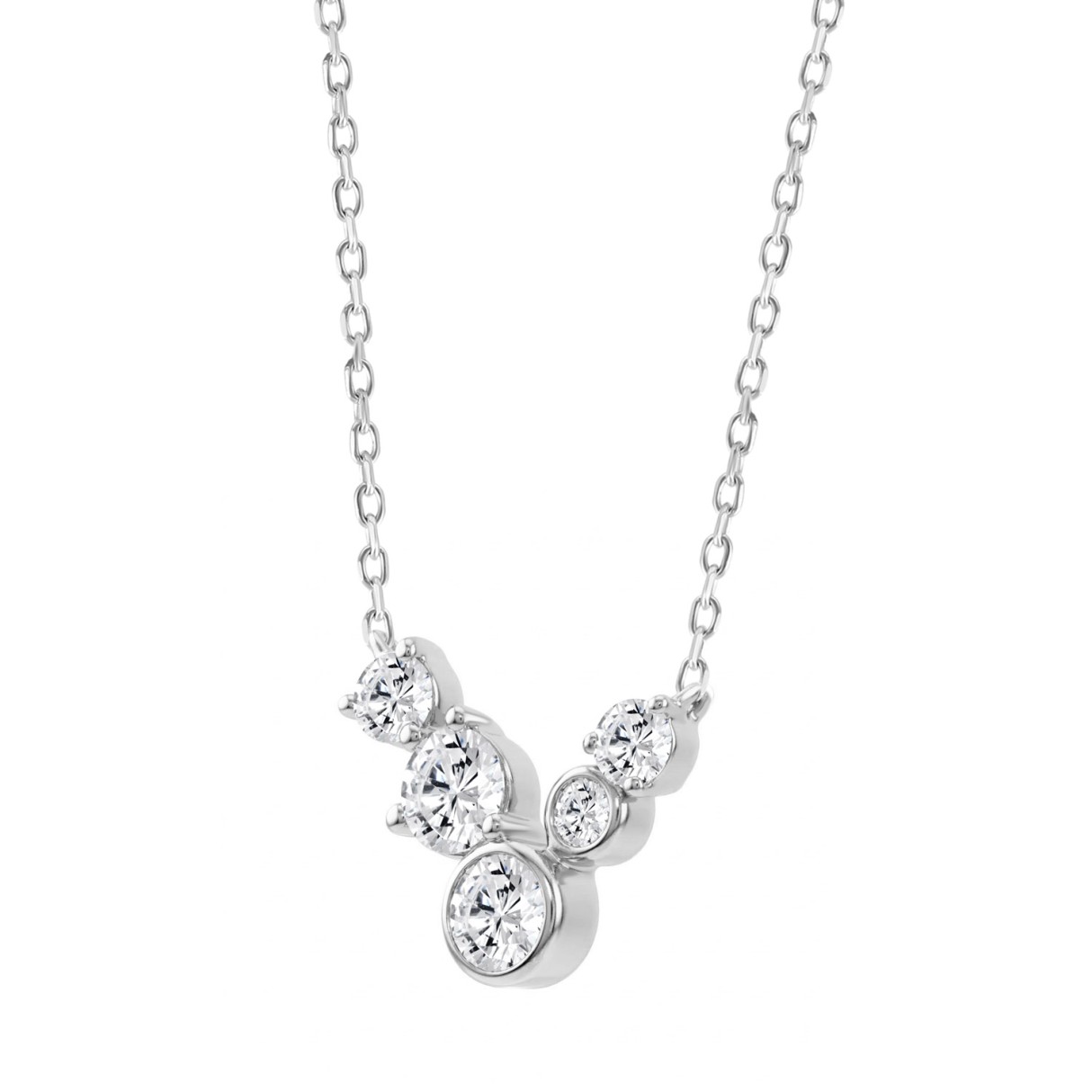 Elegant 1/2Ct Round Diamond For Women White Gold 14K Fashion Necklace (Color F-G Clarity Vs1/Vs2)