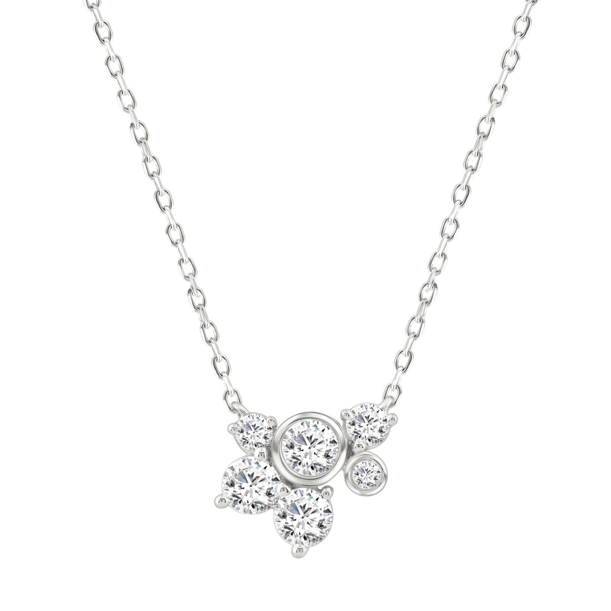Elegant 1/2CT Round Diamond for Women White Gold 10K Pendant with Chain (Color F-G -Clarity VS1/VS2)