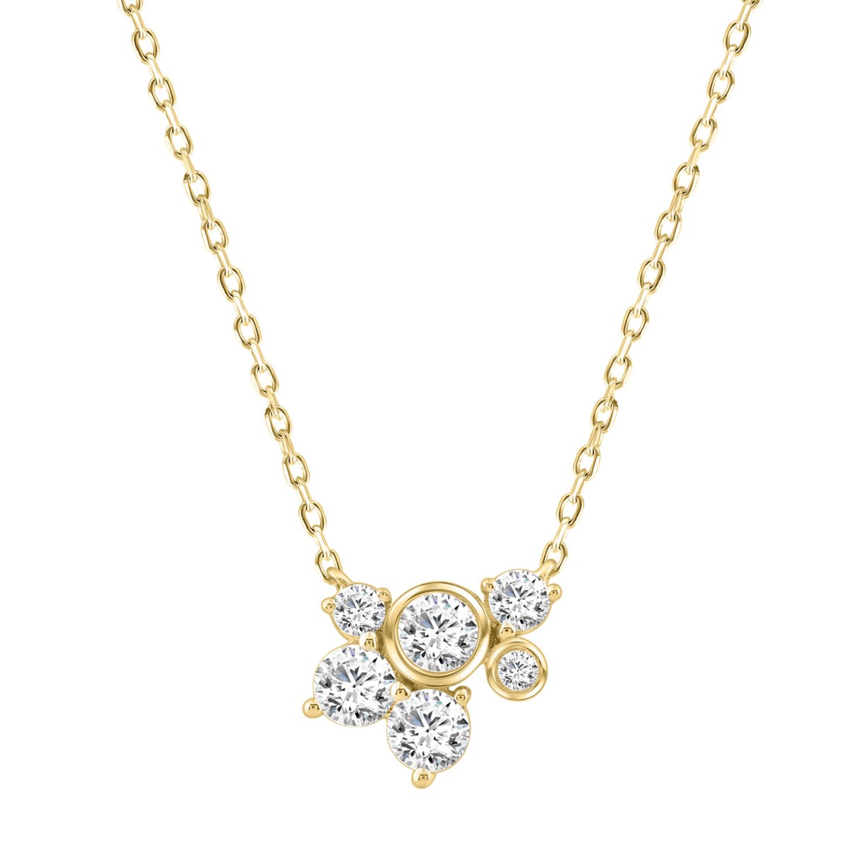 Elegant 1/2CT Round Diamond for Women Yellow Gold 10K Necklace (Color F-G Clarity VS1/VS2)