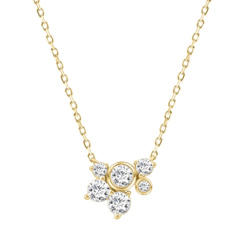 Elegant 1/2CT Round Diamond for Women Yellow Gold 10K Pendant with Chain (Color F-G Clarity VS1/VS2)
