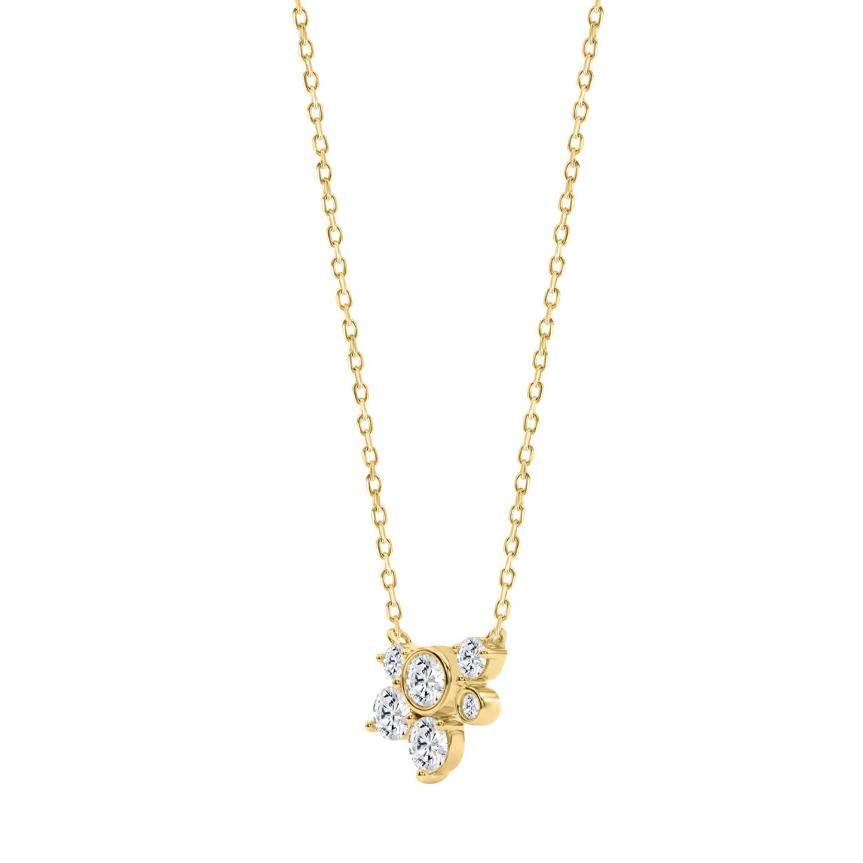 Elegant 1/2CT Round Diamond for Women Yellow Gold 10K Necklace (Color F-G Clarity VS1/VS2)