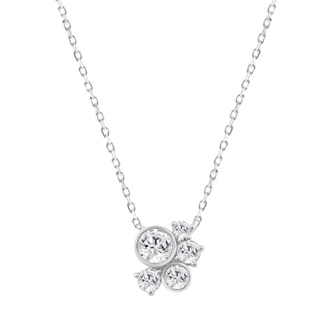 Elegant 1/2Ct Round Diamond For Women White Gold 10K Necklace (Color F-G Clarity Vs1/Vs2)