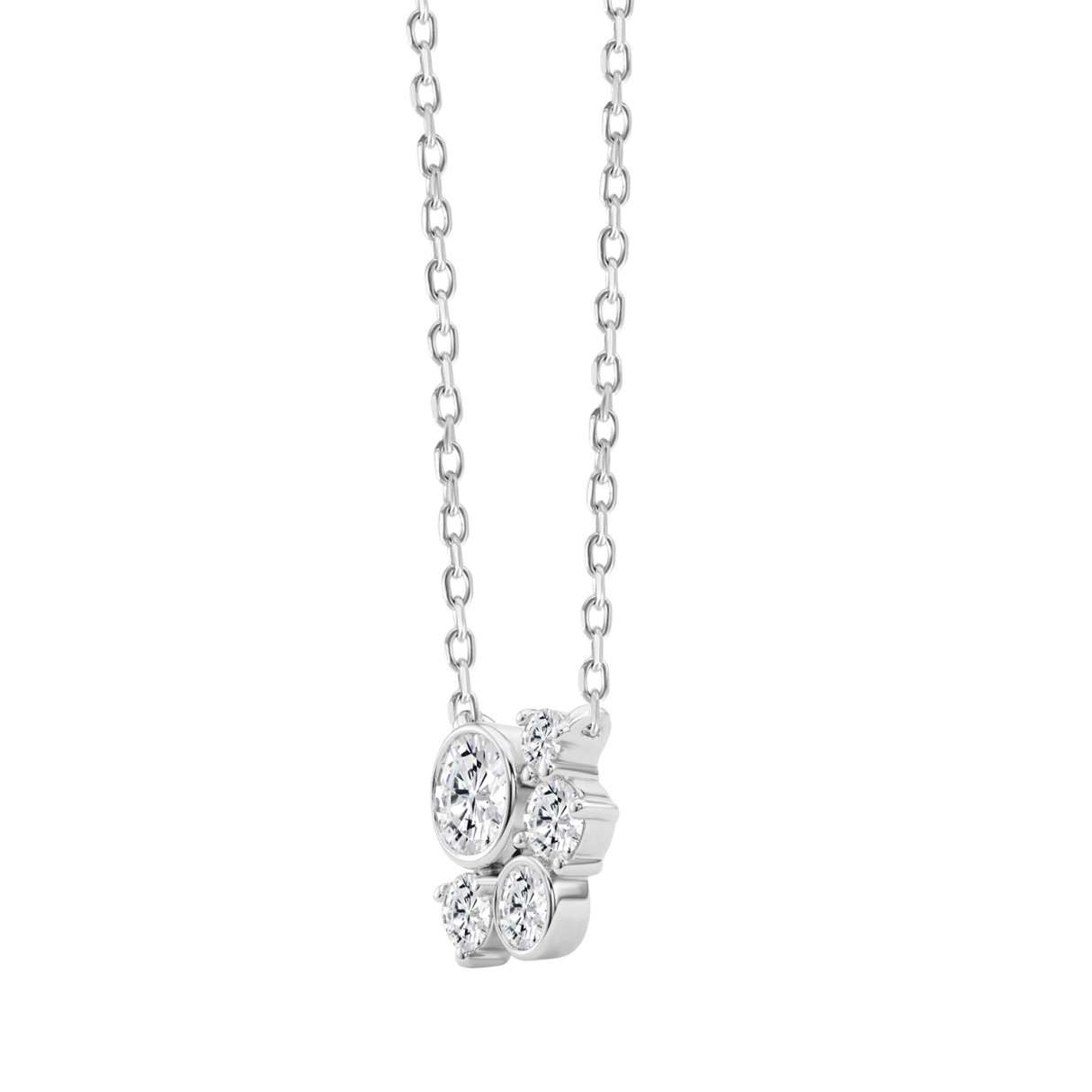 Elegant 1/2Ct Round Diamond For Women White Gold 10K Necklace (Color F-G Clarity Vs1/Vs2)