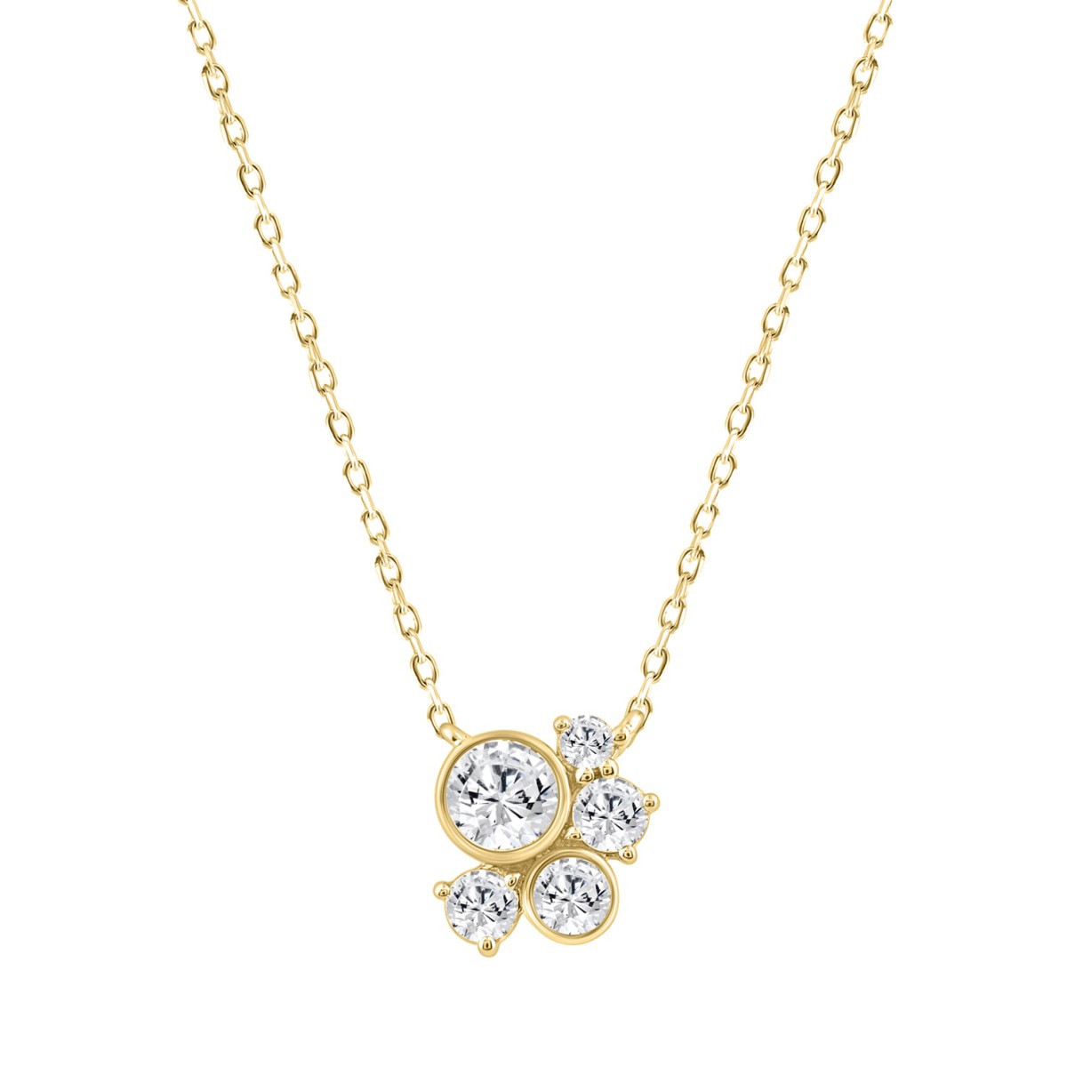Elegant 1/2CT Round Diamond for Women Yellow Gold 10K Necklace (Color F-G Clarity VS1/VS2)