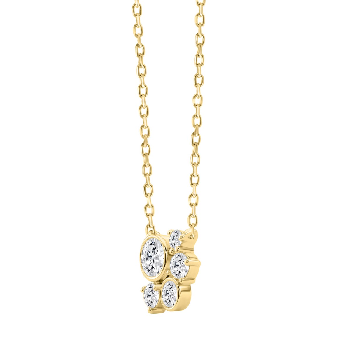 Elegant 1/2CT Round Diamond for Women Yellow Gold 10K Necklace (Color F-G Clarity VS1/VS2)