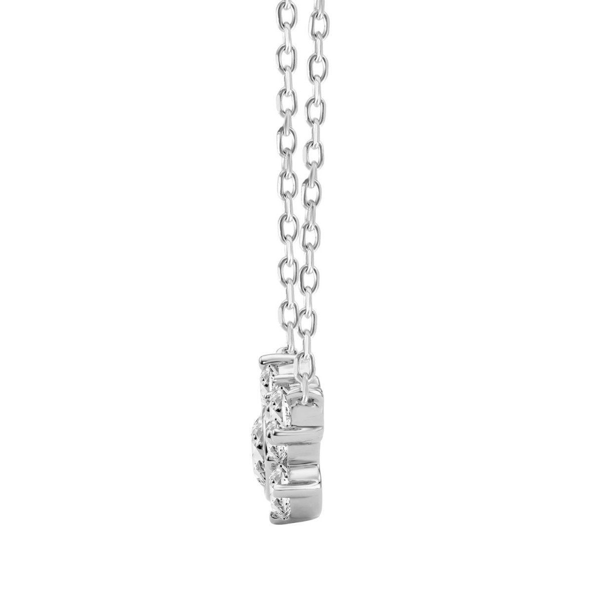 Elegant 1/2Ct Round Diamond For Women White Gold 10K Necklace (Color F-G -Clarity Vs1/Vs2)