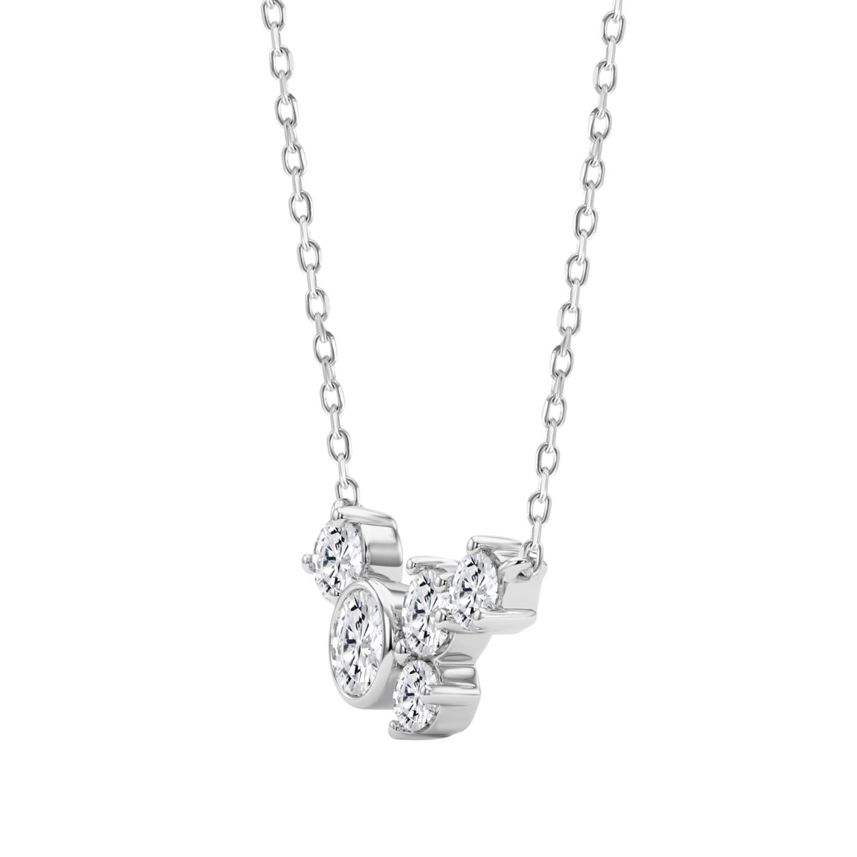 Elegant 1/2Ct Round Diamond For Women White Gold 10K Necklace (Color F-G -Clarity Vs1/Vs2)