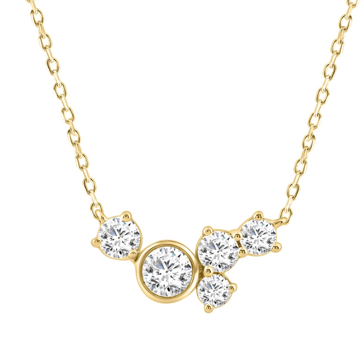 Elegant 1/2CT Round Diamond for Women Yellow Gold 10K Pendant with Chain (Color F-G -Clarity VS1/VS2)