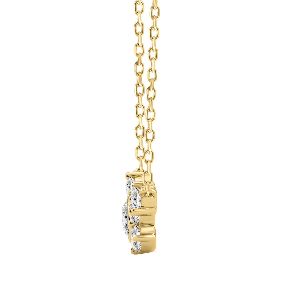 Elegant 1/2CT Round Diamond for Women Yellow Gold 10K Necklace (Color F-G -Clarity VS1/VS2)