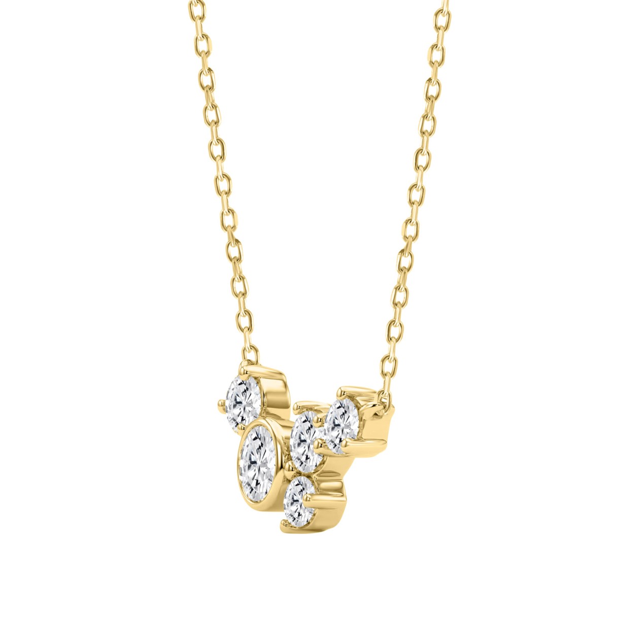 Elegant 1/2CT Round Diamond for Women Yellow Gold 10K Necklace (Color F-G -Clarity VS1/VS2)