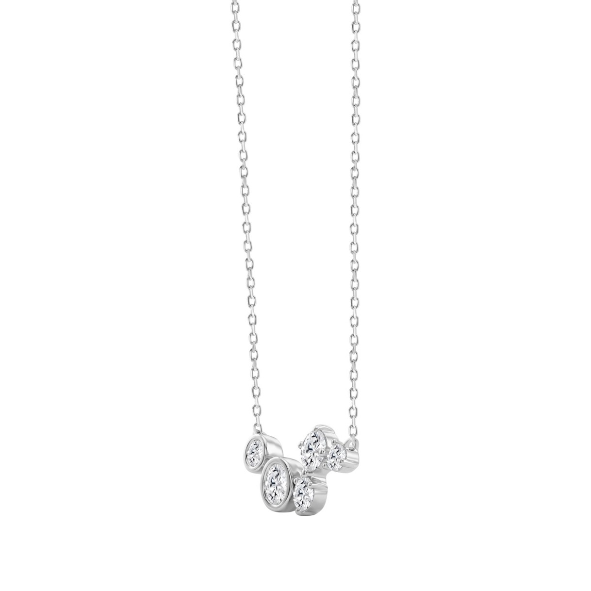 Elegant 3/4CT Round Diamond for Women White Gold 10K Necklace (Color F-G -Clarity VS1/VS2)