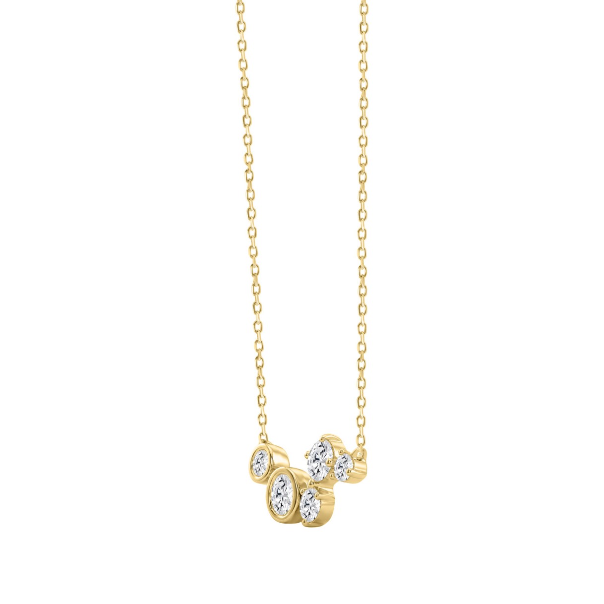 Elegant 3/4CT Round Diamond for Women Yellow Gold 10K Necklace (Color F-G Clarity VS1/VS2)