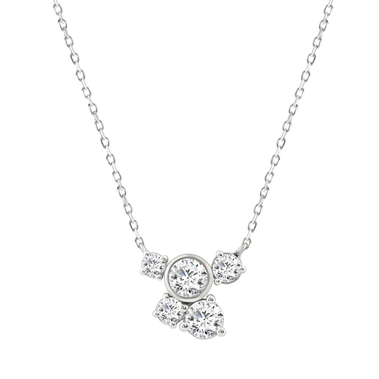 Elegant 3/4CT Round Diamond for Women White Gold 10K Pendant with Chain (Color F-G -Clarity VS1/VS2)