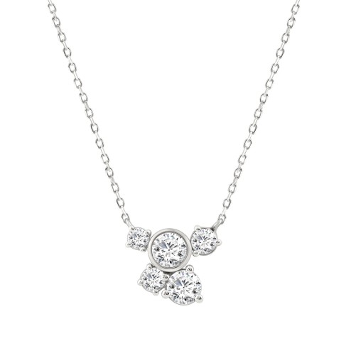 Elegant 3/4CT Round Diamond for Women White Gold 10K Necklace (Color F-G -Clarity VS1/VS2)