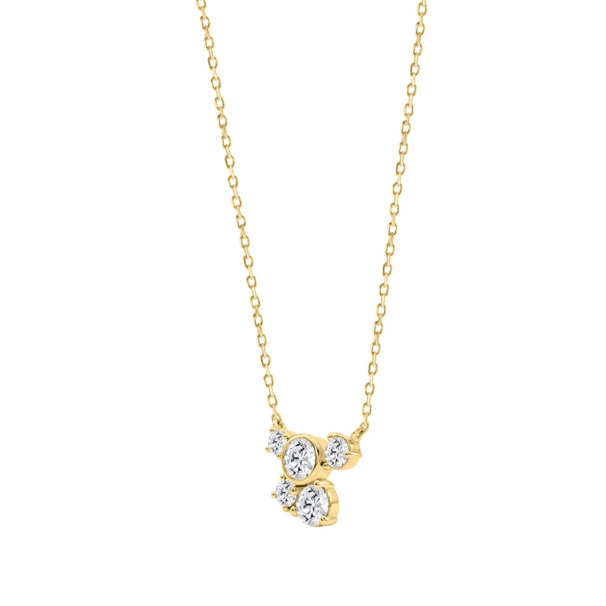 Elegant 3/4CT Round Diamond for Women Yellow Gold 10K Necklace (Color F-G Clarity VS1/VS2)