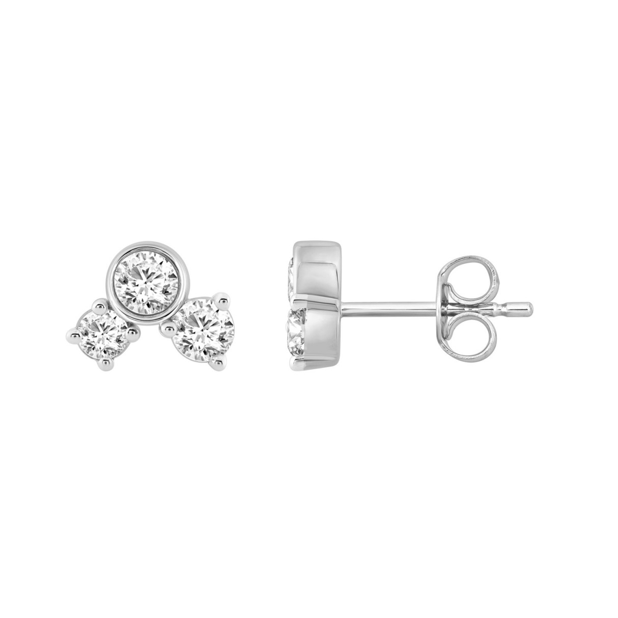 3/4Ct White Gold 10K Round Diamond Fashion Earrings For Women (Color F-G Clarity Vs1/Vs2)