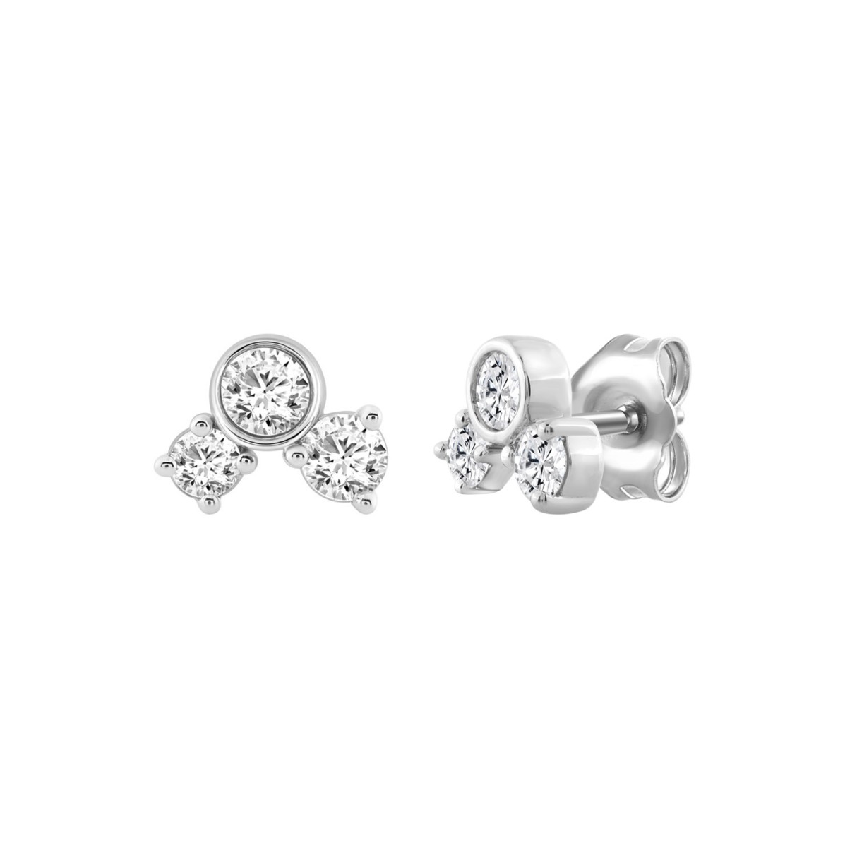 3/4Ct White Gold 10K Round Diamond Fashion Earrings For Women (Color F-G Clarity Vs1/Vs2)
